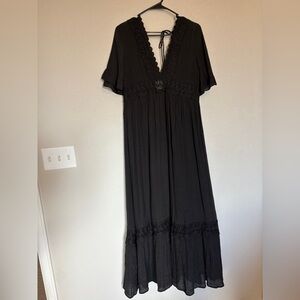 Wishlist Black Maxi Dress with Lace Detail